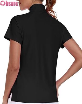 Produttore di poliestere femminile per polo T-shirt traspirante Golf Pickleball Tops Logo personalizzato Maniche corte Stand formale