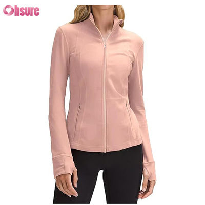 Nuovo logo personalizzato Moda tinta unita Tasca Pullover Zip up Tempo libero Sport Fitness Felpa OEM Alta qualità per donna