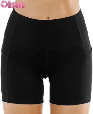 Pantaloncini da yoga a vita alta da donna, controllo della pancia, shorts da biker con arricciatura sul sedere, abbigliamento sportivo personalizzato