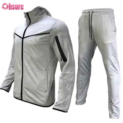 Abbigliamento sportivo personalizzato per l'allenamento, set da 2 pezzi, tuta da jogging con cerniera, set due pezzi da palestra per uomo