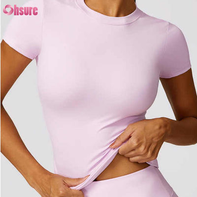 2024 Summer New Women's Fashion Sport T-Shirt Eco-Friendly Short Sleeve Hot Sales Popolare Abbigliamento Plain Blank