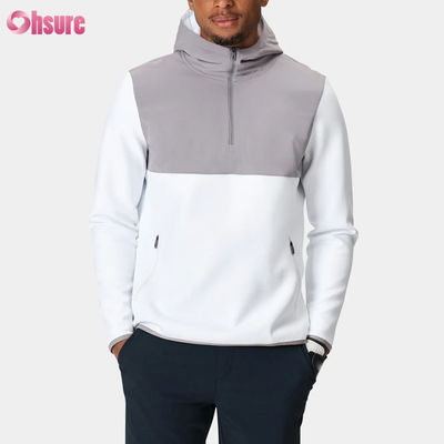 Pullover sportivo maschile di poliestere di alta qualità con felpa con felpa a mezza cerniera design impermeabile e prestazioni leggere Modello solido