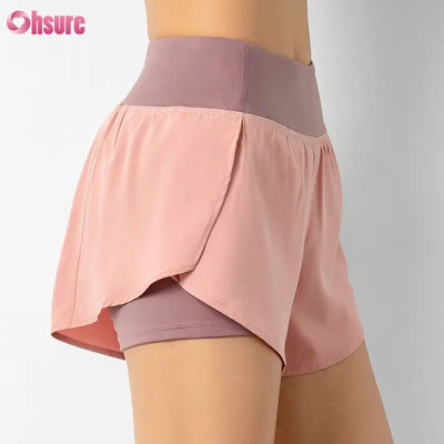 Vendita calda Calze da corsa da donna a vita alta Calze da corsa secche veloci a doppio strato Calze da allenamento sportivo Tasche respirabili Fitness Yoga Wear