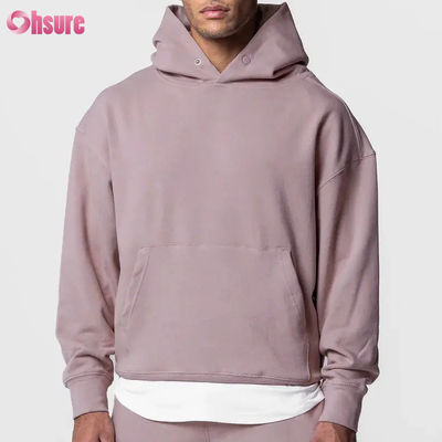 Felpa sportiva oversize da uomo più venduta 100% cotone Basic tinta unita a maniche lunghe Felpa con cappuccio Tasca Inverno Basic Jersey