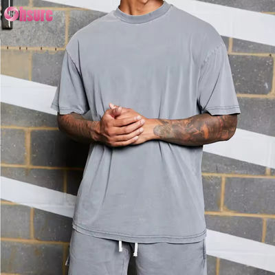 Logo personalizzato Abbigliamento da allenamento Abbigliamento sportivo Peso pesante Vintage cotone Acido lavato Superdimensioni Corsa Camicie da ginnastica Uomini