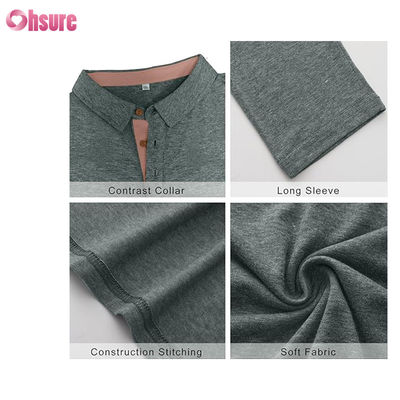 45%Bamboo 46%Polyester 9%Spandex Deodorante antibatterico Tessuto a secco rapido Personalizzare Stampato Maniche lunghe o corte Polo