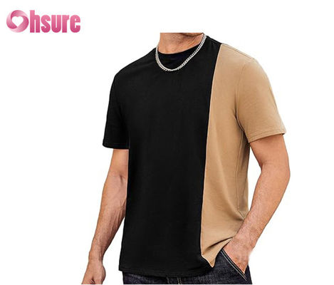 T-shirt con pannello di contrasto di alta qualità con logo stampato su misura T-shirt Easy Wear T-shirt moda