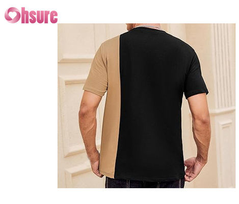 T-shirt con pannello di contrasto di alta qualità con logo stampato su misura T-shirt Easy Wear T-shirt moda