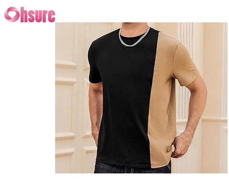 T-shirt con pannello di contrasto di alta qualità con logo stampato su misura T-shirt Easy Wear T-shirt moda