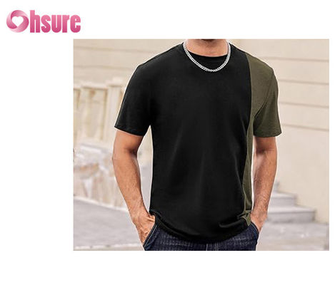 T-shirt con pannello di contrasto di alta qualità con logo stampato su misura T-shirt Easy Wear T-shirt moda