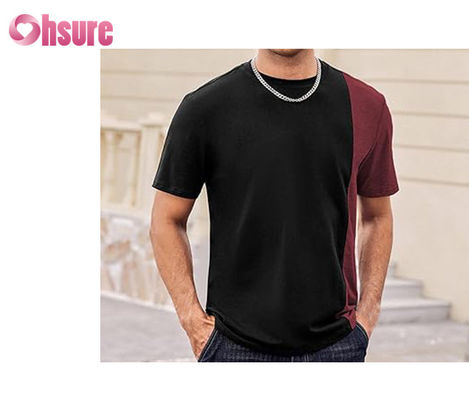 T-shirt con pannello di contrasto di alta qualità con logo stampato su misura T-shirt Easy Wear T-shirt moda