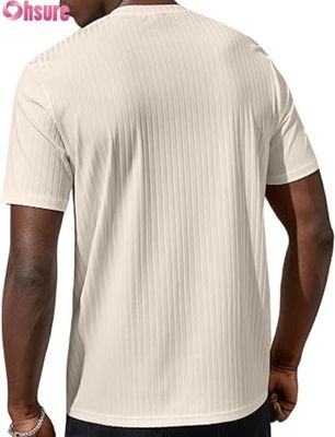 T-shirt Basic Uomo Manica Corta Casual Girocollo a Costine