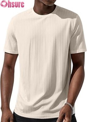 T-shirt Basic Uomo Manica Corta Casual Girocollo a Costine