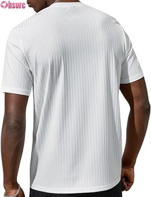 T-shirt Basic Uomo Manica Corta Casual Girocollo a Costine