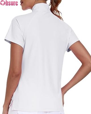 Produttore di poliestere femminile per polo T-shirt traspirante Golf Pickleball Tops Logo personalizzato Maniche corte Stand formale
