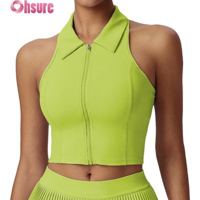 Top sportivi da donna premium - Maglietta da yoga traspirante con imbottiture fisse, collo alto e vestibilità slim per palestra, uso quotidiano, golf