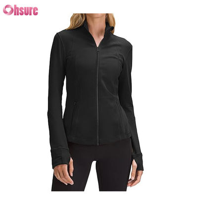 Nuovo logo personalizzato Moda tinta unita Tasca Pullover Zip up Tempo libero Sport Fitness Felpa OEM Alta qualità per donna