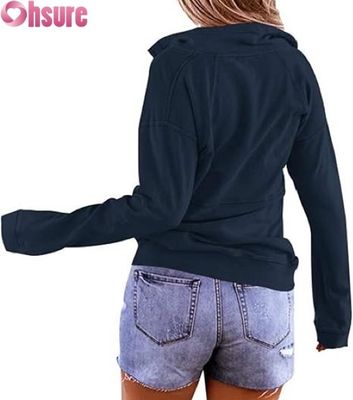 Felpa con mezza zip da donna, pullover casual, felpa con cappuccio in pile, produttore OEM ODM