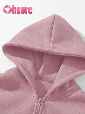 Felpa con cappuccio a quarto di zip da donna di alta qualità con logo personalizzato, maniche lunghe e stampa di lettere a colori caldi per l'autunno