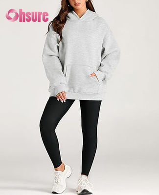Felpa con cappuccio oversize personalizzata da donna, sportiva, casual, invernale, in taglie forti, per corsa, abbigliamento sportivo
