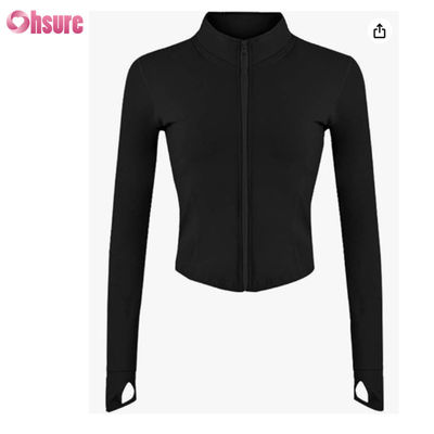 Nuovo logo personalizzato Moda tinta unita Tasca Pullover Zip up Tempo libero Sport Fitness Felpa OEM Alta qualità per donna