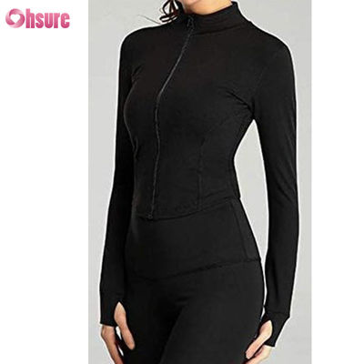 Nuovo logo personalizzato Moda tinta unita Tasca Pullover Zip up Tempo libero Sport Fitness Felpa OEM Alta qualità per donna