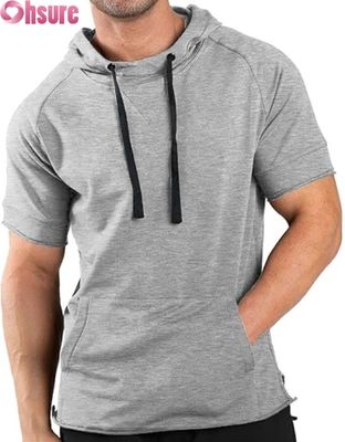 T-shirt a manica corta uomo con felpa casual con felpa con cappuccio OEM ODM Manufacturer
