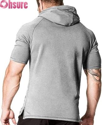 T-shirt a manica corta uomo con felpa casual con felpa con cappuccio OEM ODM Manufacturer