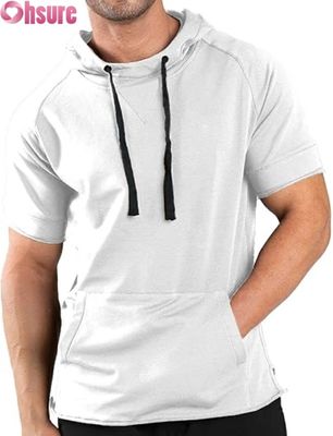 T-shirt a manica corta uomo con felpa casual con felpa con cappuccio OEM ODM Manufacturer