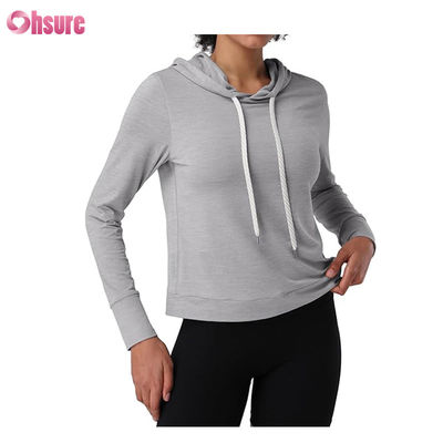Felpa con cappuccio amichevole in cotone di alta qualità da donna, felpe casual, abbigliamento sportivo da palestra, tuta da donna tinta unita