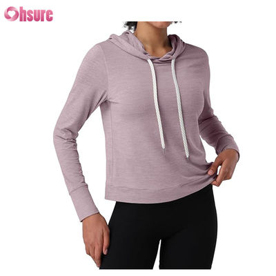 Felpa con cappuccio amichevole in cotone di alta qualità da donna, felpe casual, abbigliamento sportivo da palestra, tuta da donna tinta unita