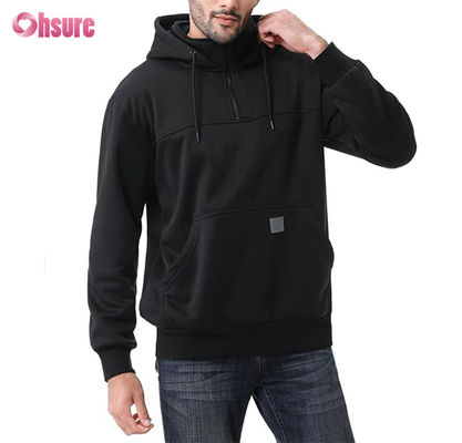 Felpa con cappuccio con zip a un quarto da uomo XL con design personalizzato, pesante, 100% cotone French Terry, girocollo, stile invernale, con cappuccio, tinta unita