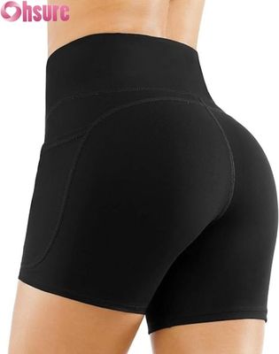 Pantaloncini da yoga a vita alta da donna, controllo della pancia, shorts da biker con arricciatura sul sedere, abbigliamento sportivo personalizzato