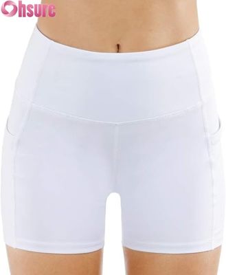Pantaloncini da yoga a vita alta da donna, controllo della pancia, shorts da biker con arricciatura sul sedere, abbigliamento sportivo personalizzato