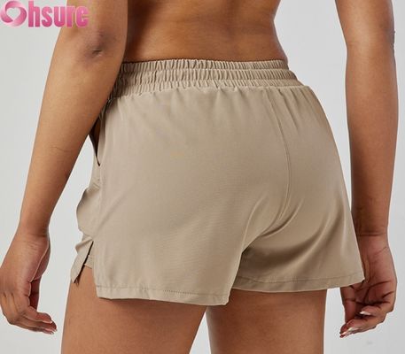 Calzoncini sportivi a secco veloce a vita alta per donna traspiranti Calzoncini di corsa e esercizio alla moda con tasche