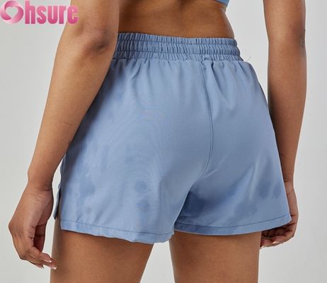 Calzoncini sportivi a secco veloce a vita alta per donna traspiranti Calzoncini di corsa e esercizio alla moda con tasche