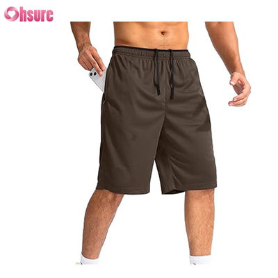 Pantaloncini traspiranti da uomo per il fitness, pantaloncini sportivi da jogging, pantaloncini da palestra in cotone e poliestere
