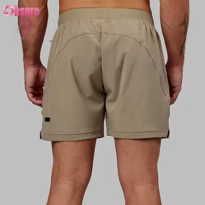 Custom High Quality Nylon Spandex Split Hem 5 in 2 in 1 allenamento atletico sport pantaloncini da ginnastica per uomini