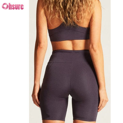 Abbigliamento sportivo personalizzato di nuova concezione di alta qualità, abbigliamento yoga, pantaloncini sportivi da esterno, logo personalizzato, fitness, reggiseno yoga sexy con incrocio sulla schiena