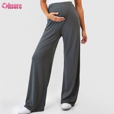 Pantaloni della tuta in tessuto da palestra Abbigliamento sportivo Pantaloni jogger larghi e dritti da donna Pantaloni della tuta da jogging dritti per donne incinte Tessuto a maglia Casual