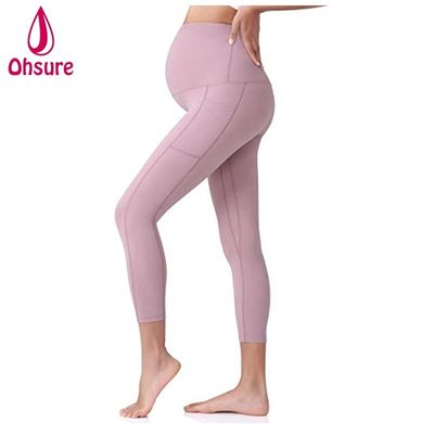 Leggings da donna premaman in morbido nylon, leggings sportivi da donna, pantaloni da donna, leggings premaman