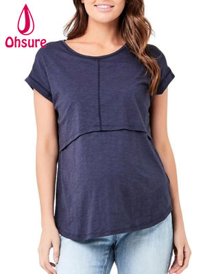 Eco-friendly Bambù allattamento al seno Infermieristica Top Maternità sostenibile T-shirt