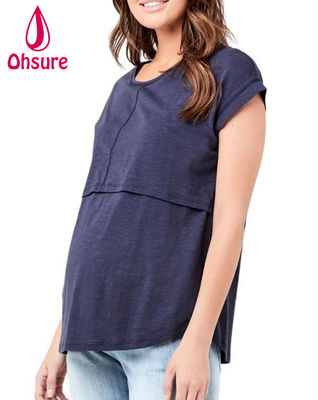 Eco-friendly Bambù allattamento al seno Infermieristica Top Maternità sostenibile T-shirt