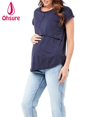 Eco-friendly Bambù allattamento al seno Infermieristica Top Maternità sostenibile T-shirt