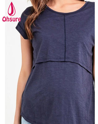 Eco-friendly Bambù allattamento al seno Infermieristica Top Maternità sostenibile T-shirt