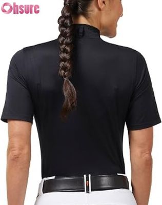 Camicia da competizione equestre da donna Top attivi all'ingrosso Fabbrica di produzione Top da equitazione