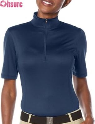 Camicia da competizione equestre da donna Top attivi all'ingrosso Fabbrica di produzione Top da equitazione
