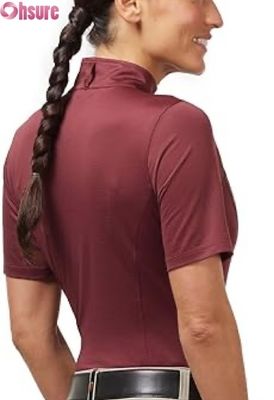 Camicia da competizione equestre da donna Top attivi all'ingrosso Fabbrica di produzione Top da equitazione