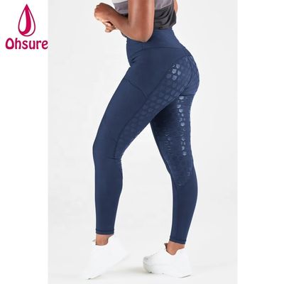 Pantaloni da cavallo da inverno in silicone di colore blu della marina di battaglia donne calze da cavallo da cavallo Jodhpur Equestrian Legging Breeches With Pocket