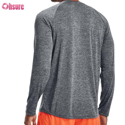 T-shirt sportive uomo di alta qualità moda personalizzata bianco poliestere spandex veloce asciutto T-shirt a manica lunga T-shirt sportiva maschile